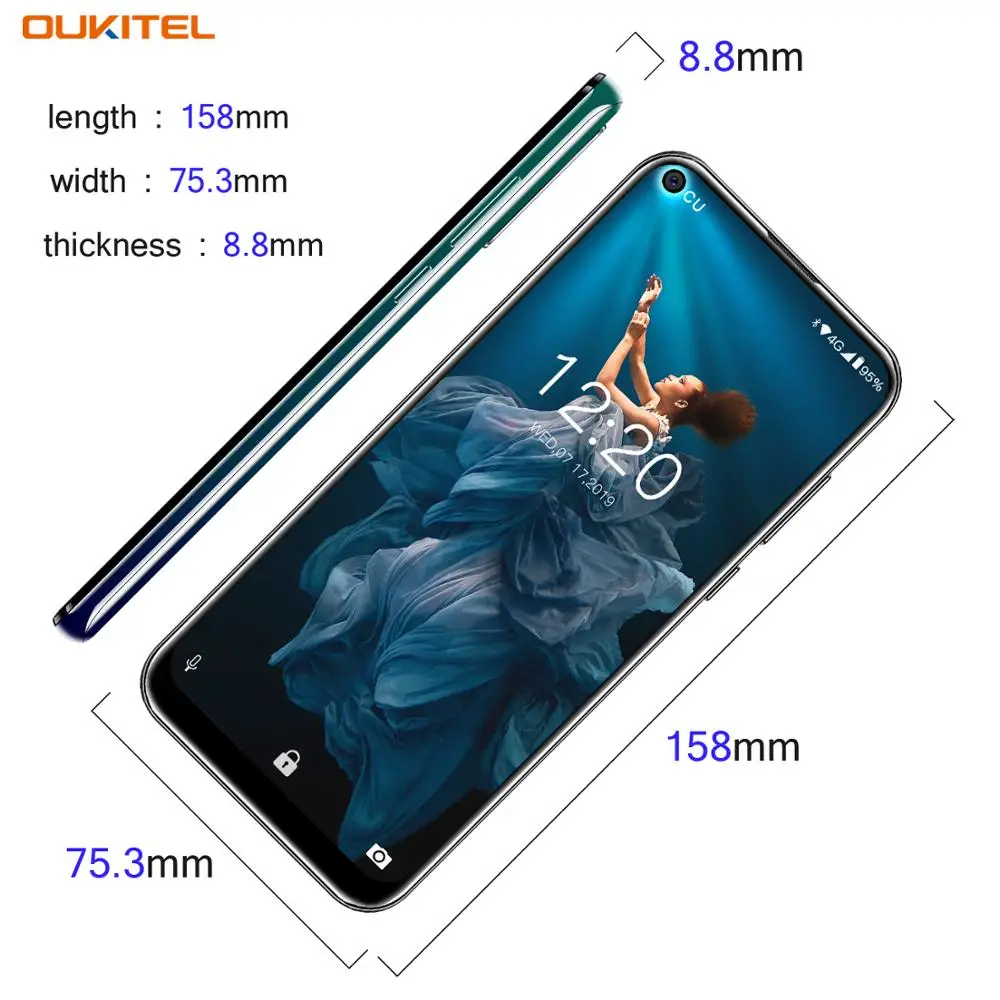 Смартфон OUKITEL C17 Pro MT6763 4 Гб ОЗУ 64 ПЗУ Восьмиядерный на базе Android экран 6 35 дюйма 19:9
