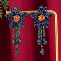 missvikki high quality 2021 women luxury flowers drop earrings brincos classic trendy cz pendant engagement dangle earring