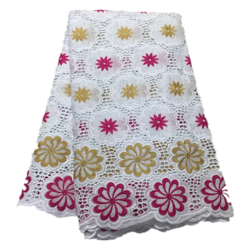 

New arrival Nigerian African 100% Lace Fabric With Stones Swiss Voile Lace In Switzerland French Mesh For Dress Party
