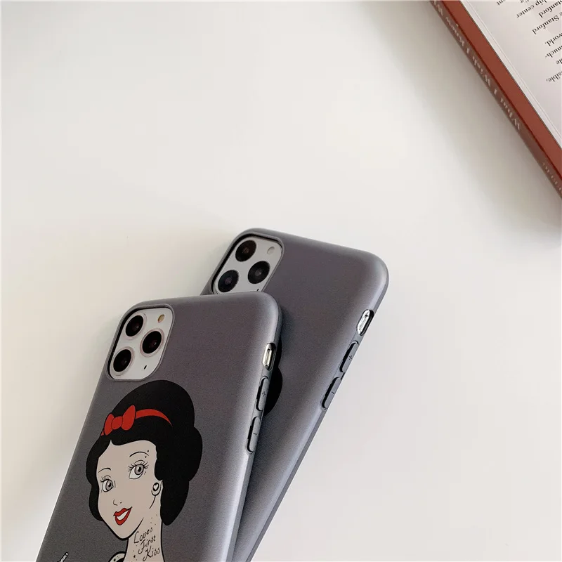 Tattoo girl princess matte soft case for iphone 11 Pro xs max x xr 11Pro drink cute phone cover 7 8 6 6S Plus coque |