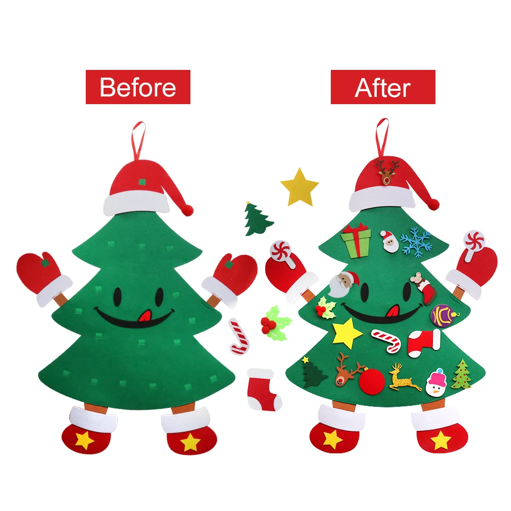 Модернизированный 3 фута DIY Войлок Рождественская елка руки и ноги игривый милый