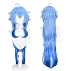 Парики для косплея Genshin Impact Ganyu, парик для косплея Gan Yu, градиентные синие длинные термостойкие синтетические волосы, парики + парик