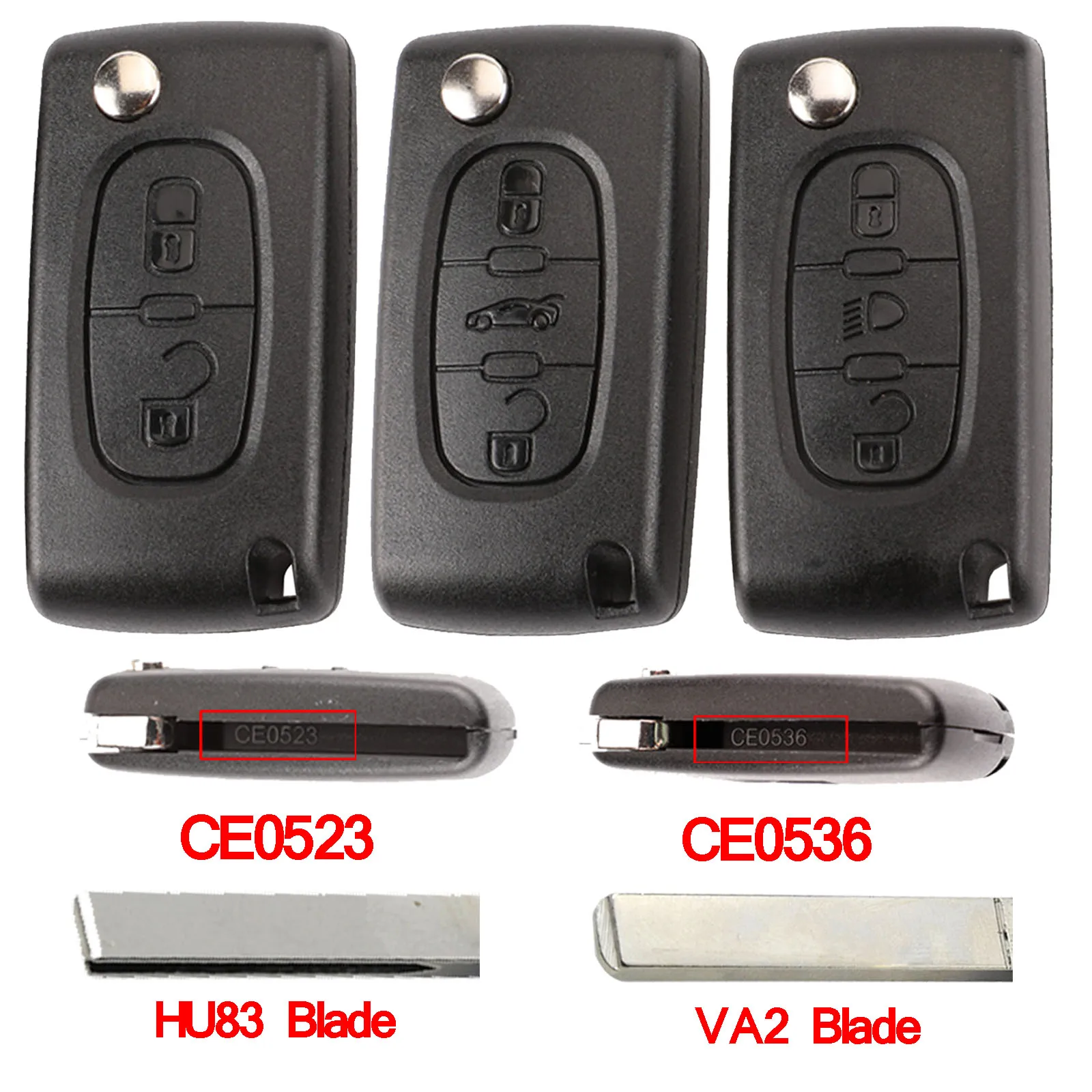 Jingyuqin флип Автомобильный ключ оболочки CE0536/CE0523 для Citroen C4 C5 C8 Xsara Picasso Berlingo peugeot 307 607 807 Partner лампа багажника