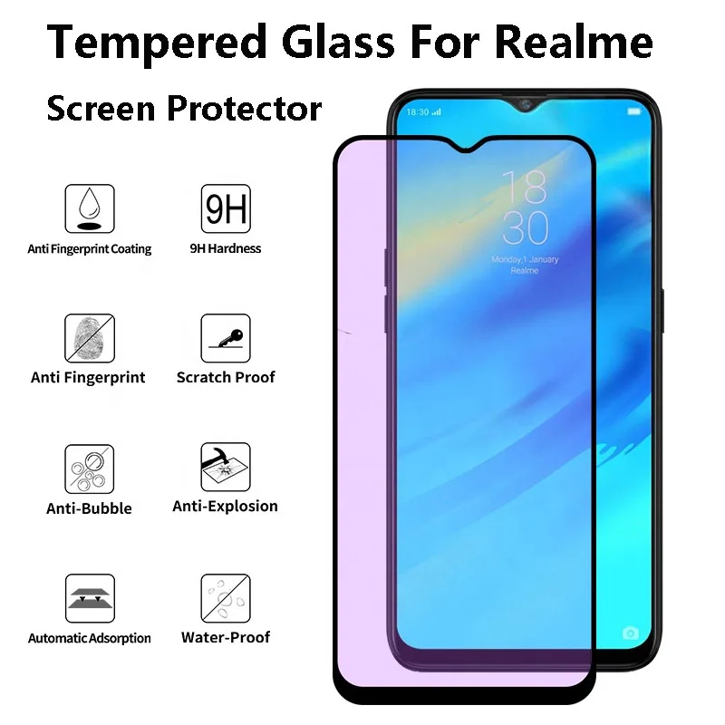 2 шт полный анти синий светильник протектор экрана для OPPO Realme X Pro Закаленное