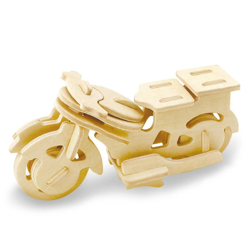 3D деревянные игрушки головоломки сборные модели для мотоцикла строительная