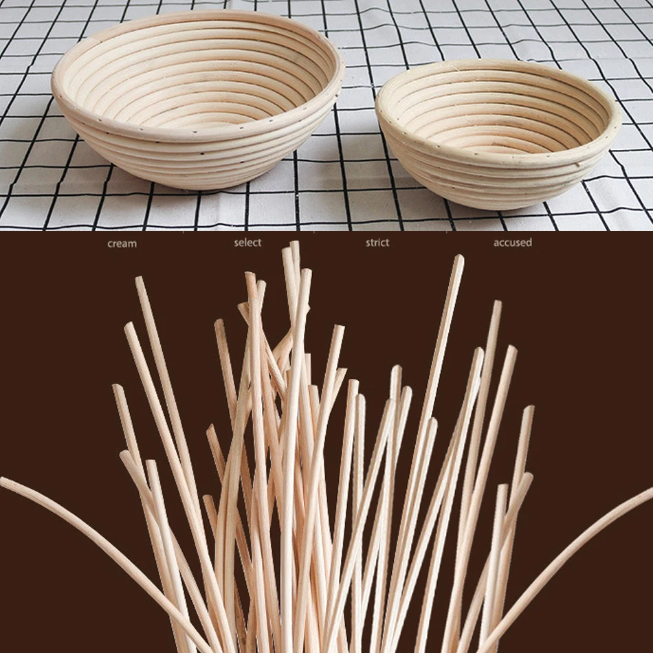 Круглая/Овальная корзина из ротанга для брожения Загородная багета хлеба