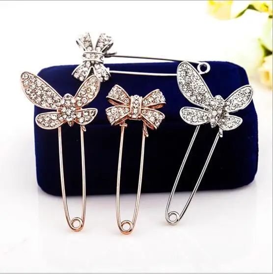 

Vintage Elegant Colorful Rhinestone Butterfly Flower Brooches For Women Brooch Enamel Lapel Pin Cardigan Dress Shirt Accessories