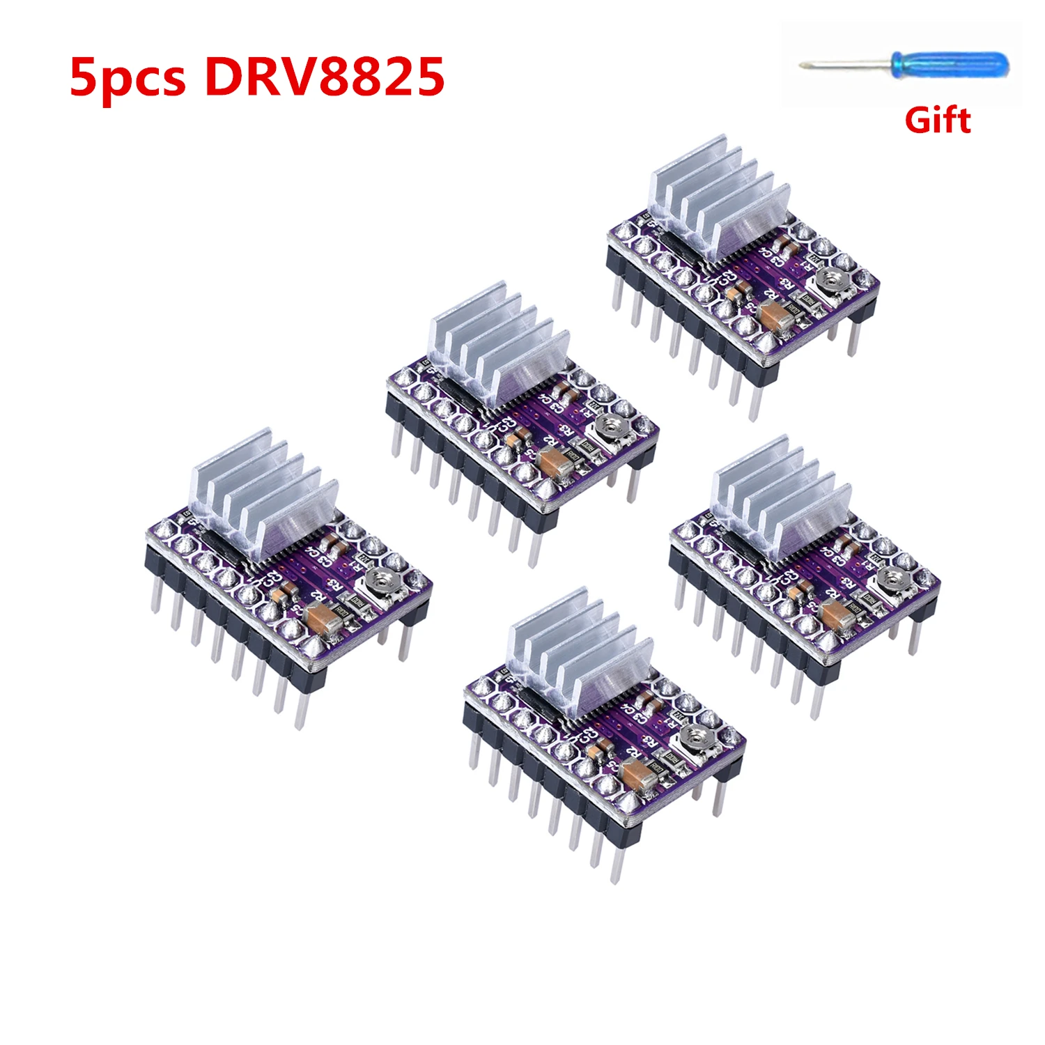 Драйвер шагового двигателя DRV8825 5 шт. шаговый драйвер DRV 8825 модуль с радиатором