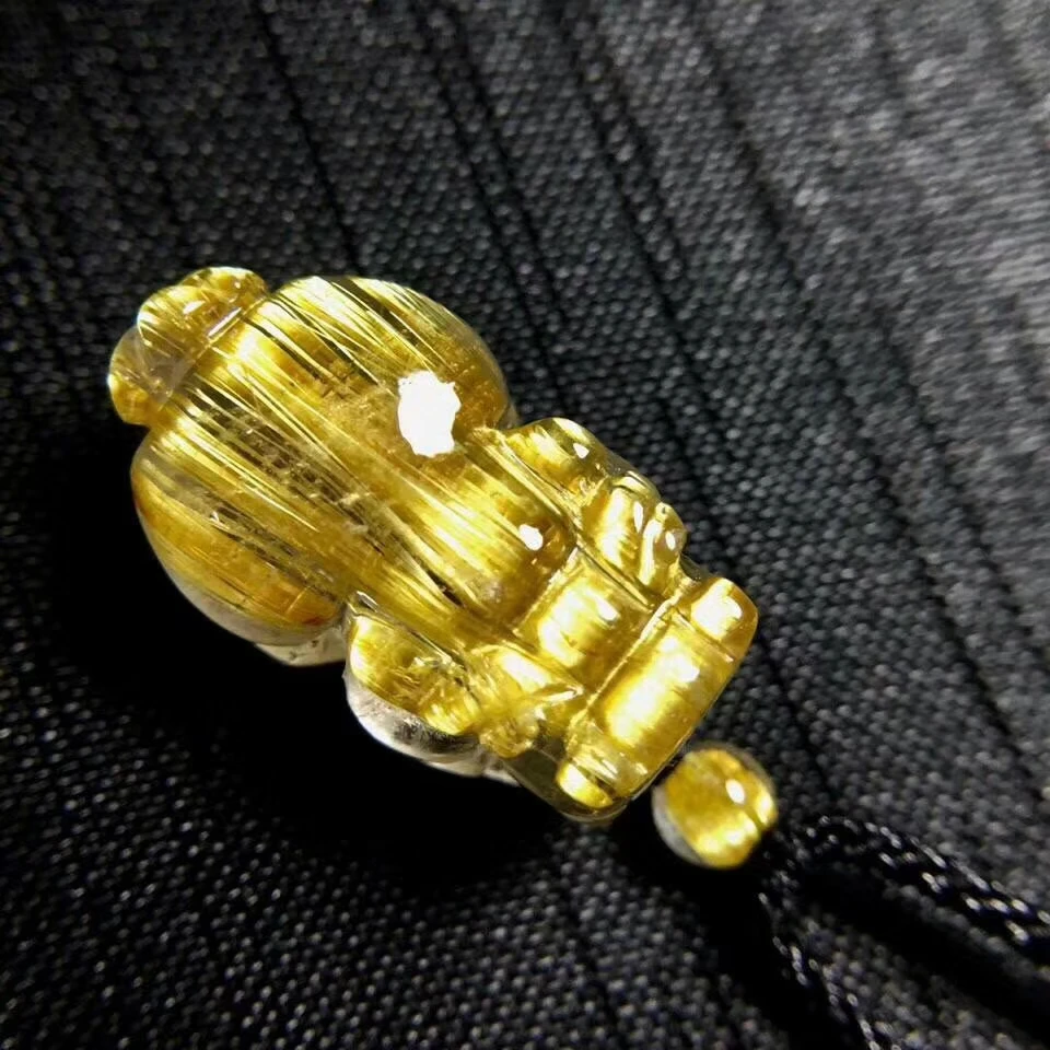 Высококачественный натуральный Золотой рутилированный кварцовый кулон 20 5*12*10 мм