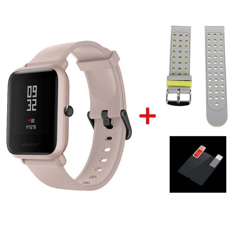 pink and gray Английская версия Huami Смарт-часы Amazfit Bip Lite 45 дней Срок службы батареи 3ATM сердечный ритм Amazfit Bip Lite Часы Android iOS - Цвет: pink and gray
