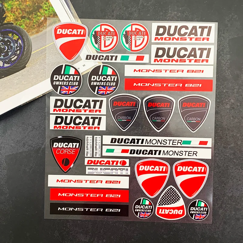 Светоотражающие Водонепроницаемые наклейки на шлем для фанатов мотоциклов DUCATI