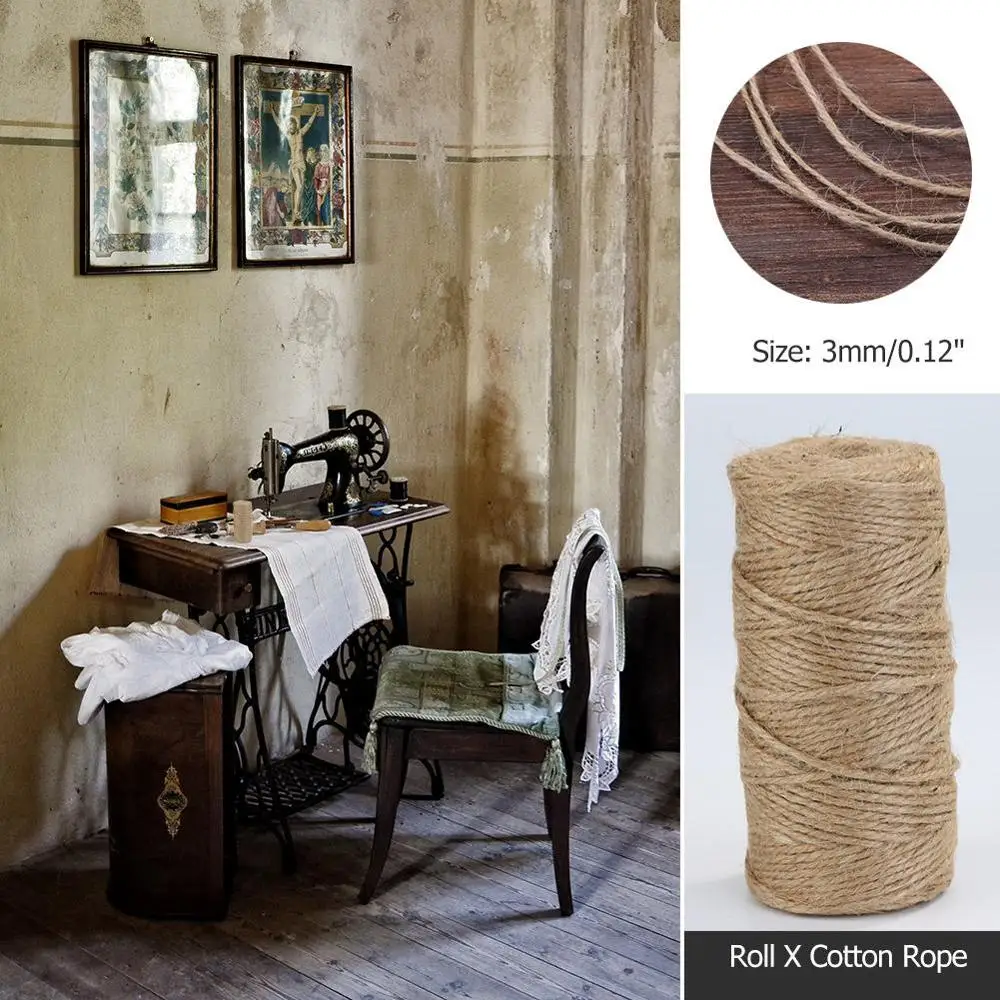 1 рулон Ретро Натуральная пеньковая веревка DIY ручная вязка нитка Шпагат Веревка