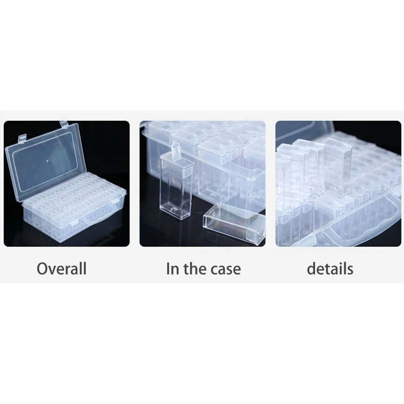 

64 Pcs Bottles Diamond Painting Tools Accessories Storage Box Beads Container Diamond Embroidery Stone Convenience Box