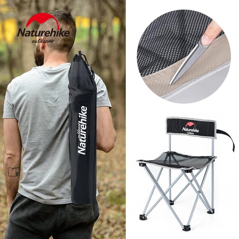 

Naturehike Camping Beach Folding Chair Ultralight Portable Backrest Fishing Chairs Picnic Camping Outdoor Travel Equipment 1.3kg