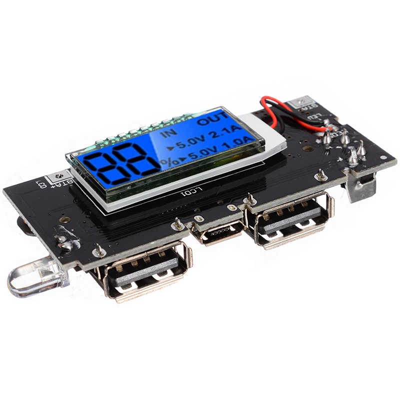 Высокое качество двойной USB 5V 1A 2.1A мобильный Мощность банка 18650 Батарея Зарядное устройство PCBA материнская плата Мощность модуль аксессуары
