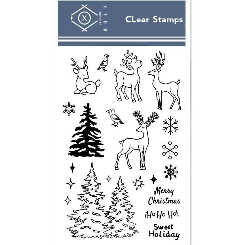 Прозрачная печать 11x16 см с пасхальным оленем прозрачные силиконовые марки валик