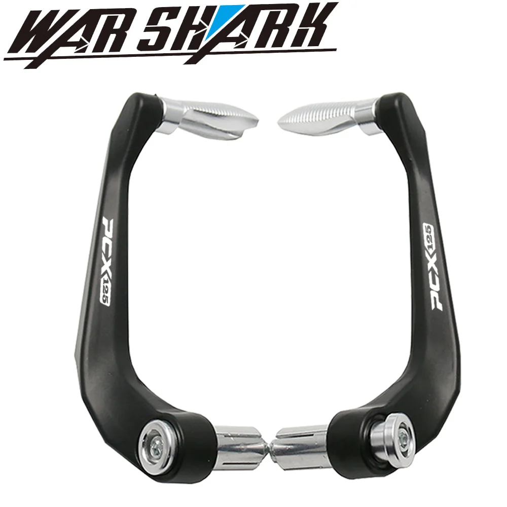 For HONDA PCX 125 PCX125 PCX150 PCX 150 Motorcycle 7/8" 22mm Universal Handlebar Grips Guard Brake Clutch Levers Guard Protector - Цвет: silver  PCX 125 logo