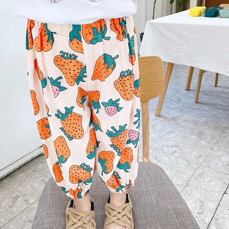 

Baby Girl Clothes Girl Pant Cotton Pants Summer Girls Casual Pants Flower Print Baby Loose Pants 1
