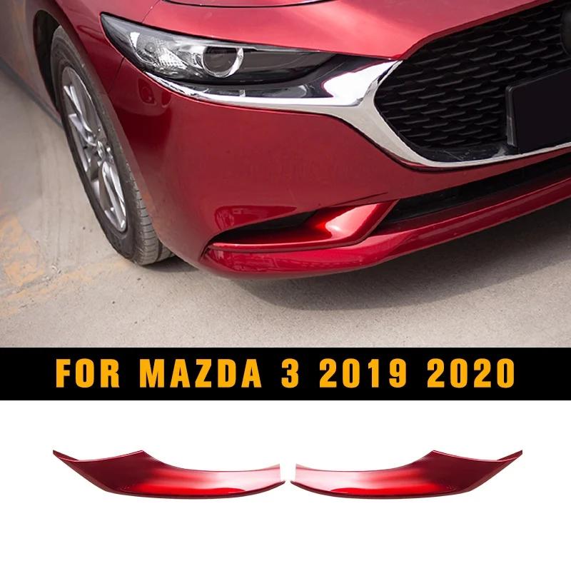 pcmos 2Pcs Front Fog Light Frame Cover Trim For 2019 2020 Mazda 3 Sedan Hatchback Exterior Parts Chromium Styling Stickers New | Автомобили