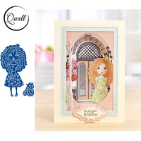 qwell cute girl metal cutting dies for scrapbooking and card making paper embossing craft new 2019 die cuts