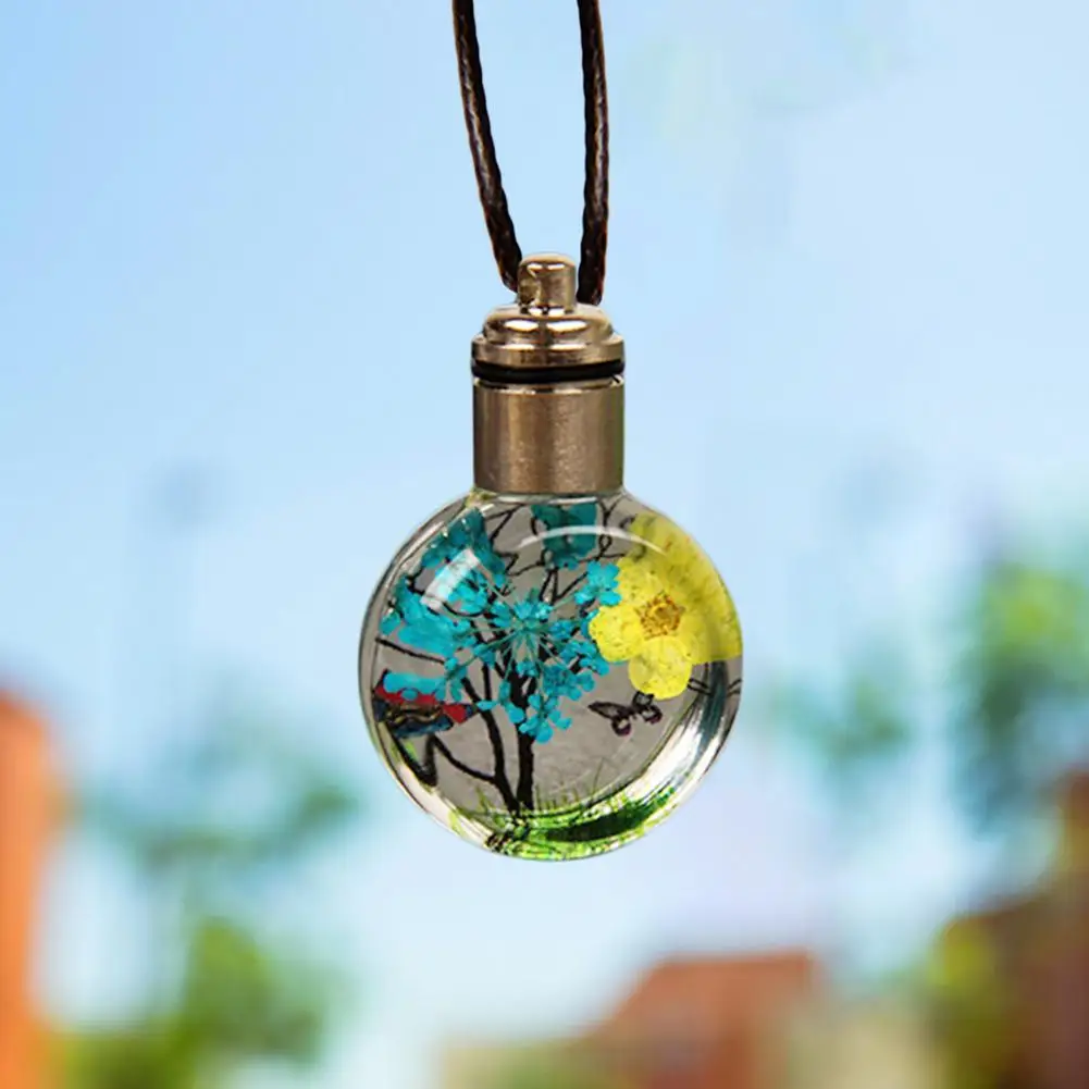 

Car Interior Decoration Luminous Dried Flower Butterfly Glass Ball Car Pendant Creative Hanging Ornament Car Craft Pendant