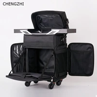 chengzhi multifunction tattoo cosmetic case rolling luggage spinner women professional nail makeup trolley suitcase wheels