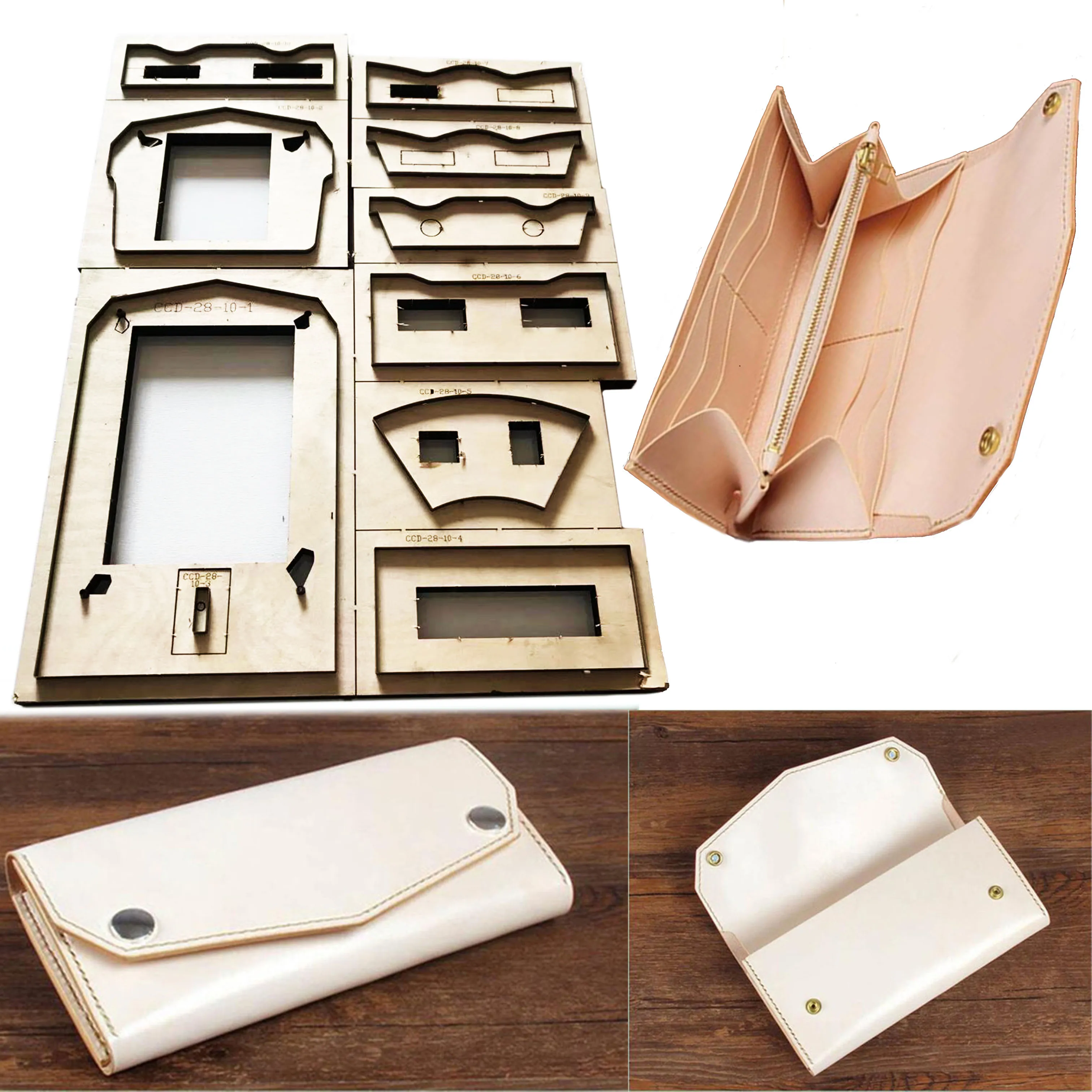 Японский стальной нож деревянный длинный стильный кошелек кожа ремесло ручной