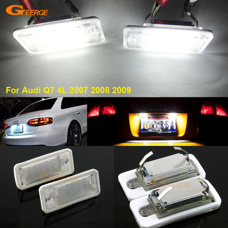 

For Audi Q7 4L 2007 2008 2009 Excellent Ultra bright Smd Led License plate lamp light lamp No OBC error car Accessories
