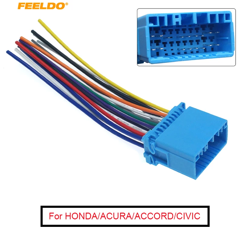 

FEELDO 1PC Car Aftermarket Audio Radio Stereo Wiring Harness For HONDA/ACURA/ACCORD/CIVIC/CRV Installation #AM2244