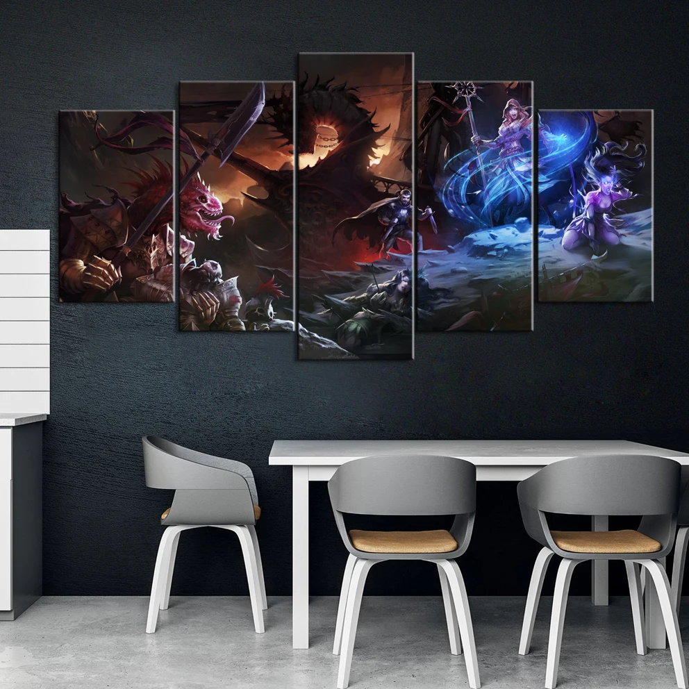 

5 Piece Decorative Painting Poster Game Home Mural Divinity- Original Sin 2 Game Animation Art Wall Decor Paintings