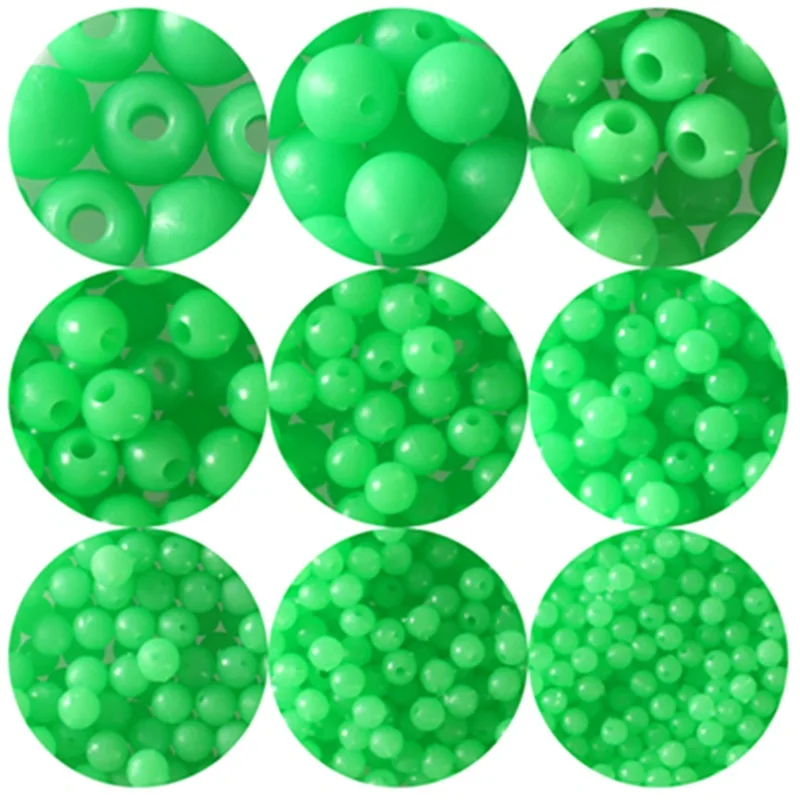 

1000pcs Luminous Beads Fishing Space Beans Round Float Balls Stopper Night Plastic Light Glowing Oval Tackle Lure Accessories