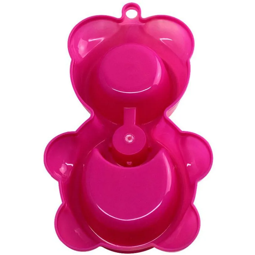 Милый медведь форма миска для домашних животных блюдо автоматический двойной