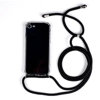 cell phone case with lanyard necklace shoulder neck strap rope cord for iphone 6 7 8 plus x xs xr xs max transparent tpu case