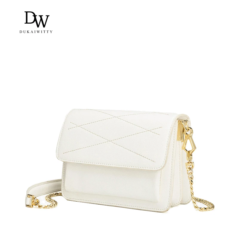 Женская кожаная сумка-мессенджер DUKAIWITTY маленькая с цепочкой и стразами 2019 | Багаж
