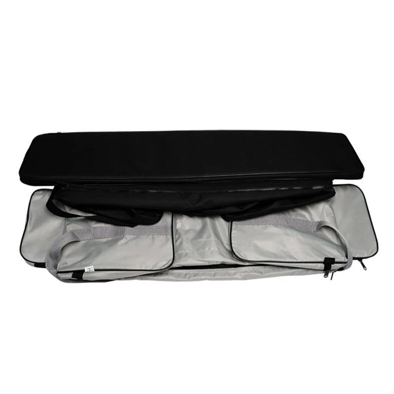 

2Pcs Black Grey Canoe Inflatable Boat Seat Storage Bag with Padded Seat Cushion Inflatable Boat Accessories
