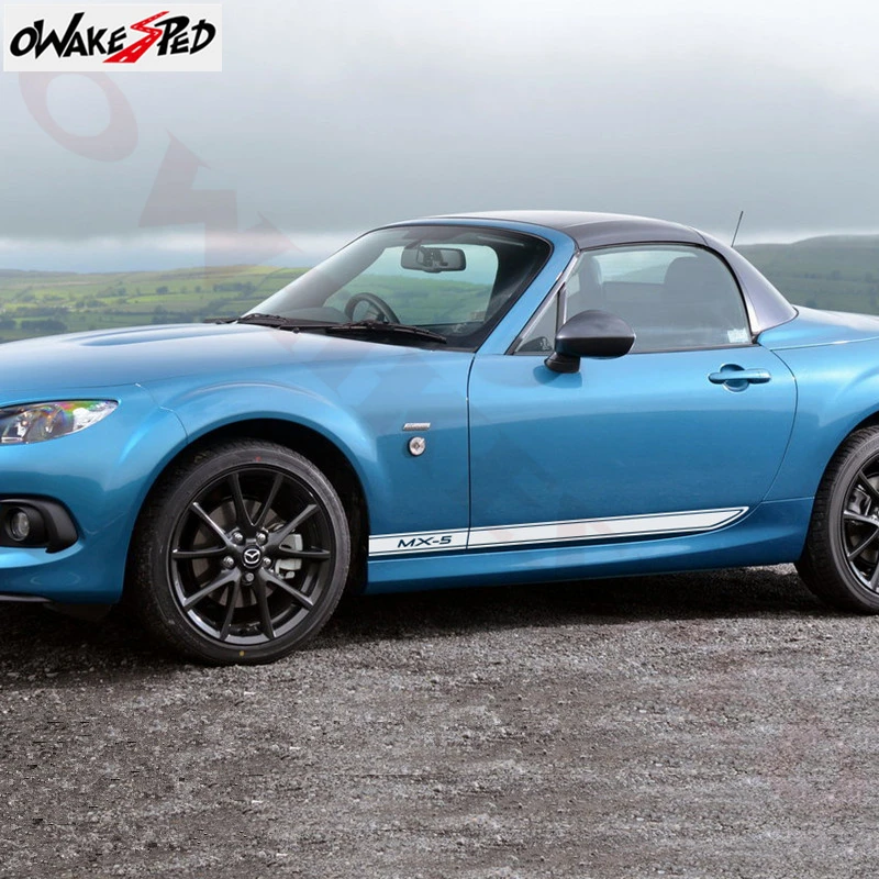 2 шт. стайлинга автомобилей сбоку юбка в полоску наклейки на авто виниловые гонки