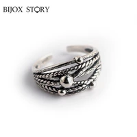 bijox story multi layer winding silver ring for women real 925 sterling silver vintage geometric anniversary engagement jewelry