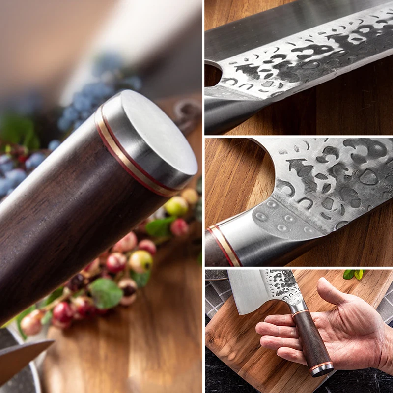 

Chines Hand Forged Kitchen Knife Stainless Steel Meat Chopping Cleaver Slicing Vegetables Bucher Chef Knife