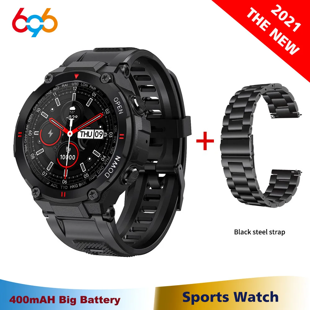 

696 K22 Смарт-часы Для мужчин спортивные Фитнес трекер Bluetooth подходит для ответа на звонки и Управление телефон 400 мАч Смарт-часы Водонепроница...