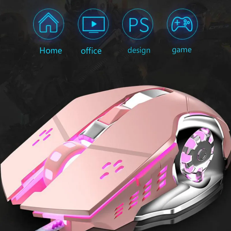 Профессиональная Проводная игровая мышь 2500 DPI дышащая подсветка светодиодная