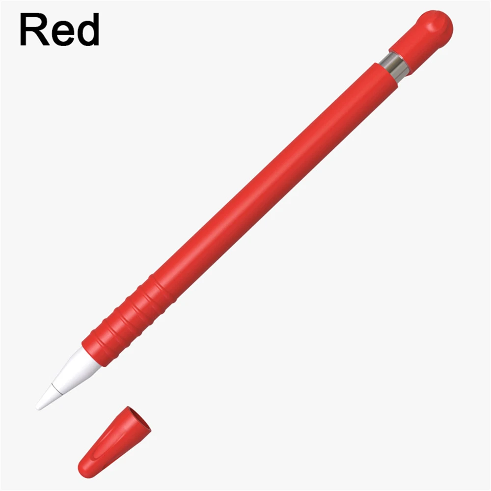 red Мягкий силиконовый чехол с наконечником, чехол с наконечником, держатель кабеля, адаптер, соединительный ремень, не теряется, для Apple Pencil 1 iPad Pro - Цвета: red