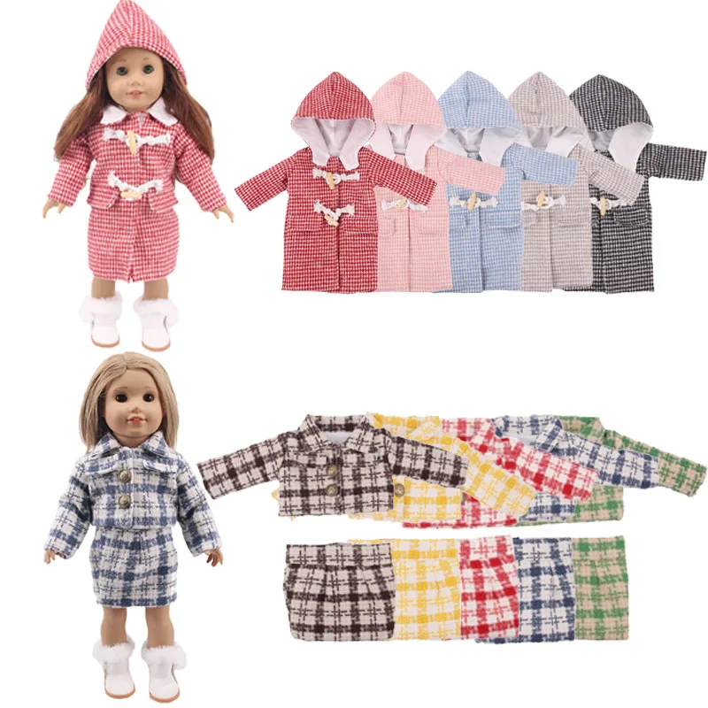

Костюм с платьем и 5 пальто, подходит для осени и зимы, 18 дюймов и новорожденных, подарки на день рождения, игрушки для девочек, 5 комплектов