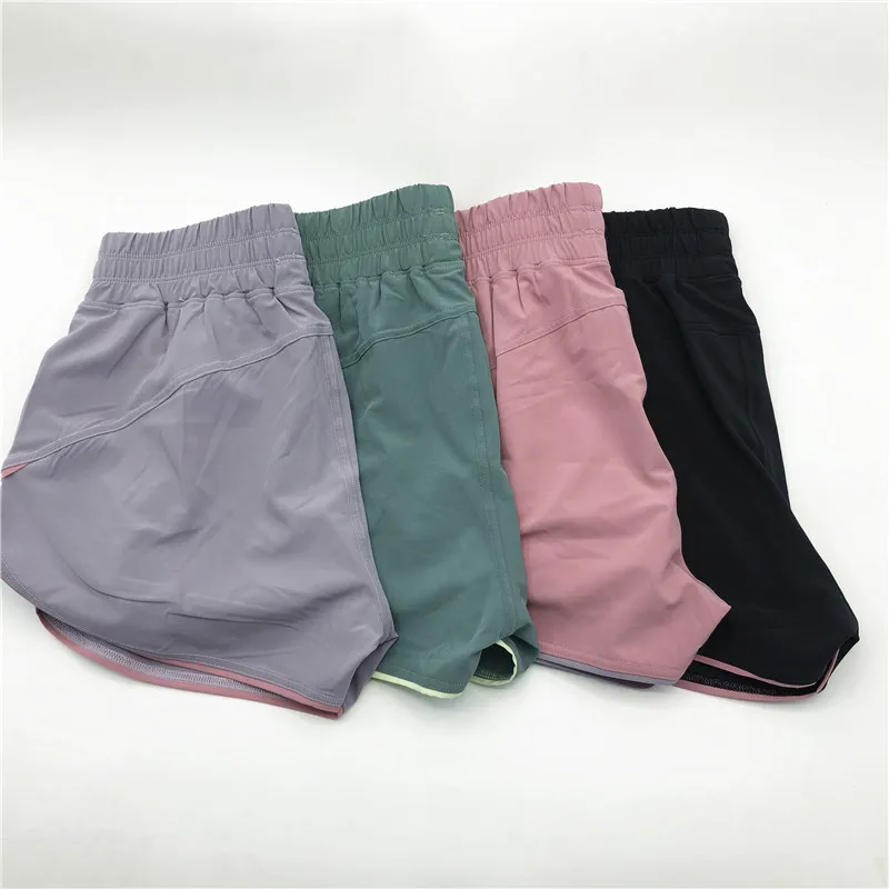 Шорты женские для бега и фитнеса из двух предметов легкие дышащие быстросохнущие