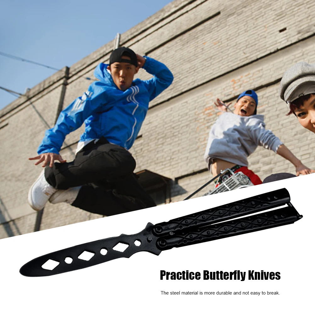 1pcs Stainless Steel Foldable Practice Butterfly Knife Portable Training Tool for Outdoor Trainer Game Beginner Knives | Инструменты