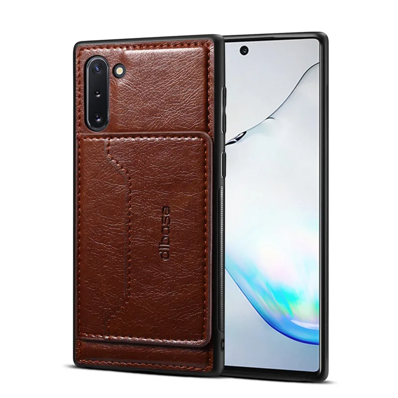 Шоколад Для samsung Note 10 чехол Lether держатель для карт Стенд Автомобильный Магнитный чехол для телефона для samsung Galaxy Note 10 plus чехол Note10+ pro Чехол - Цвет: Шоколад