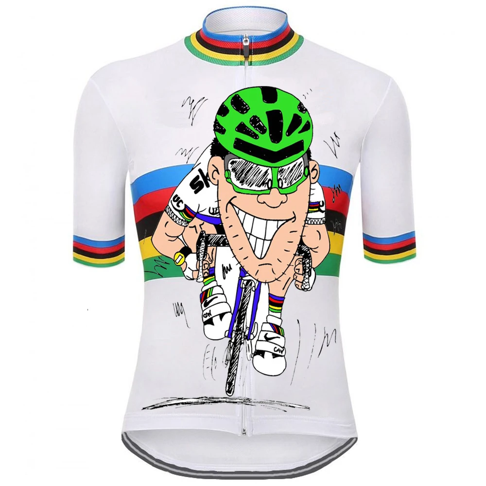 Новинка мужская белая велосипедная кофта с коротким рукавом одежда для