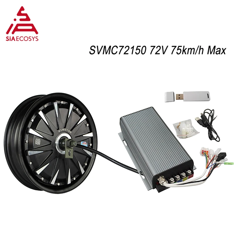 

QS Motor 12inch 3000W 260 40H V1 48/60/72V 65-75km/h Brushless DC Electric Scooter Motorcycle Hub Motor Programmable Kits