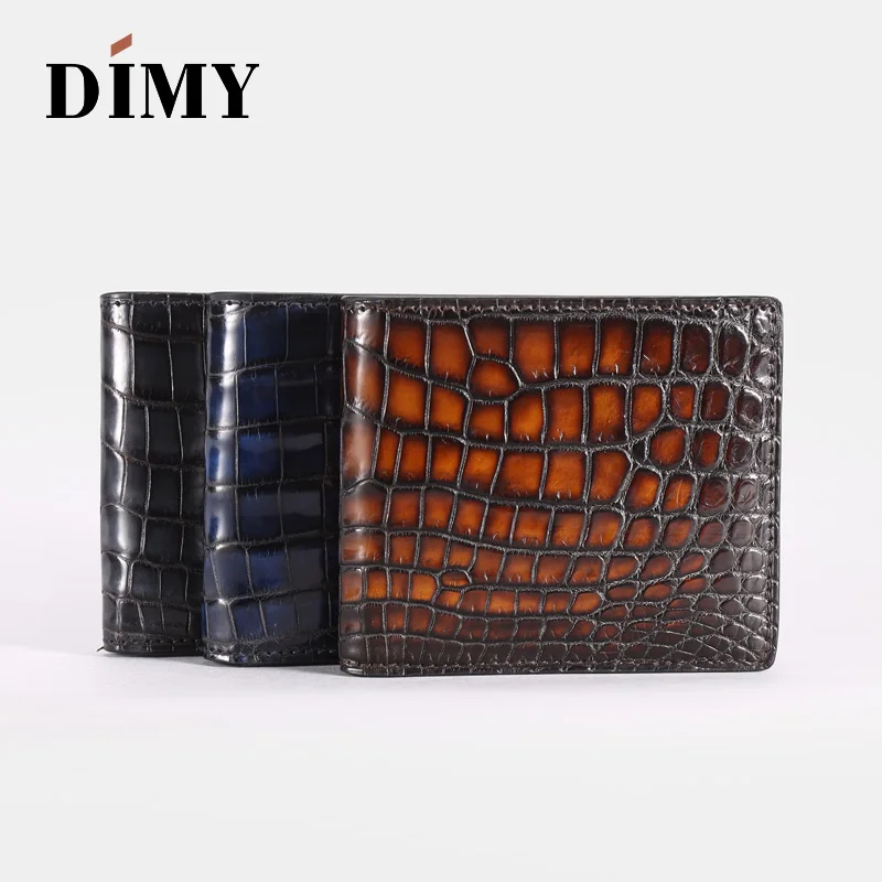 DIMY 2019 кошелек мужской короткий кожаный деловой из крокодиловой кожи поперечный