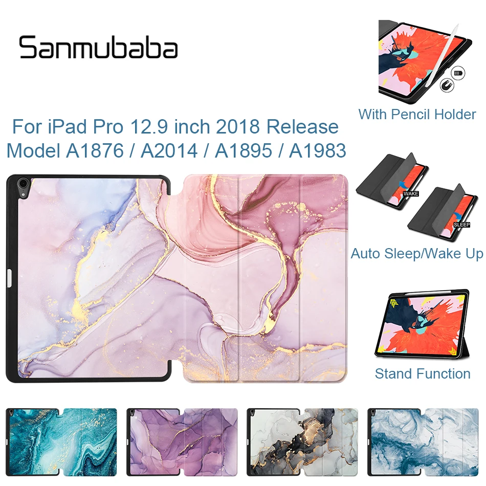 Чехол для планшета Sanmubaba iPad Pro 12 9 дюйма откидной смарт чехол из искусственной кожи