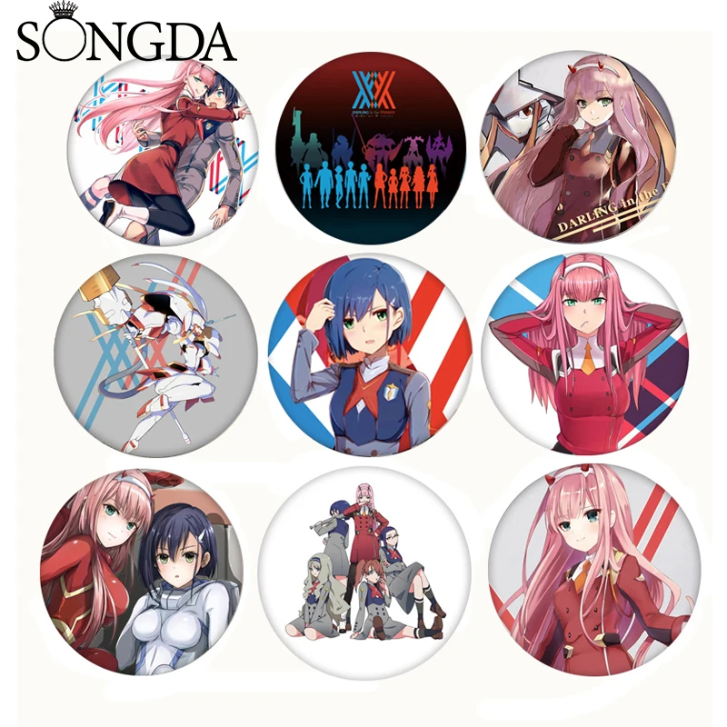 

Anime DARLING in the FRANXX Zero Two Badge Cartoon Figures Cosplay Brooch Cute Clothes Decoration Pin Fans Souvenir Jewelry Gift